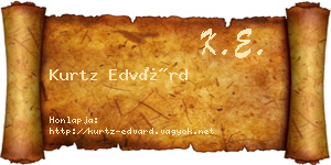 Kurtz Edvárd névjegykártya